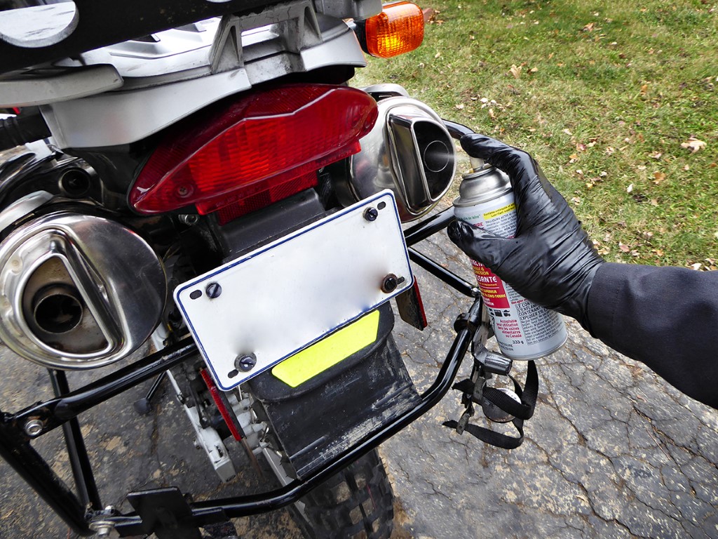 How to prepare your bike for storage Step 6: Rust Proofing the Exhaust