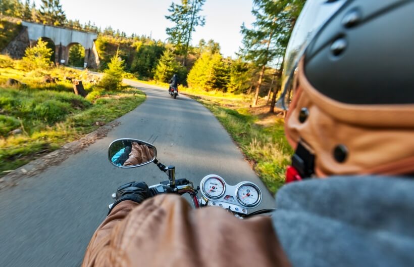 Man riding motorcycle