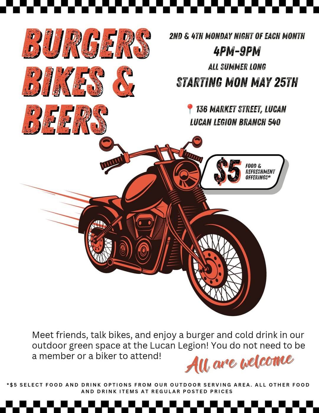 burgers bikes beers