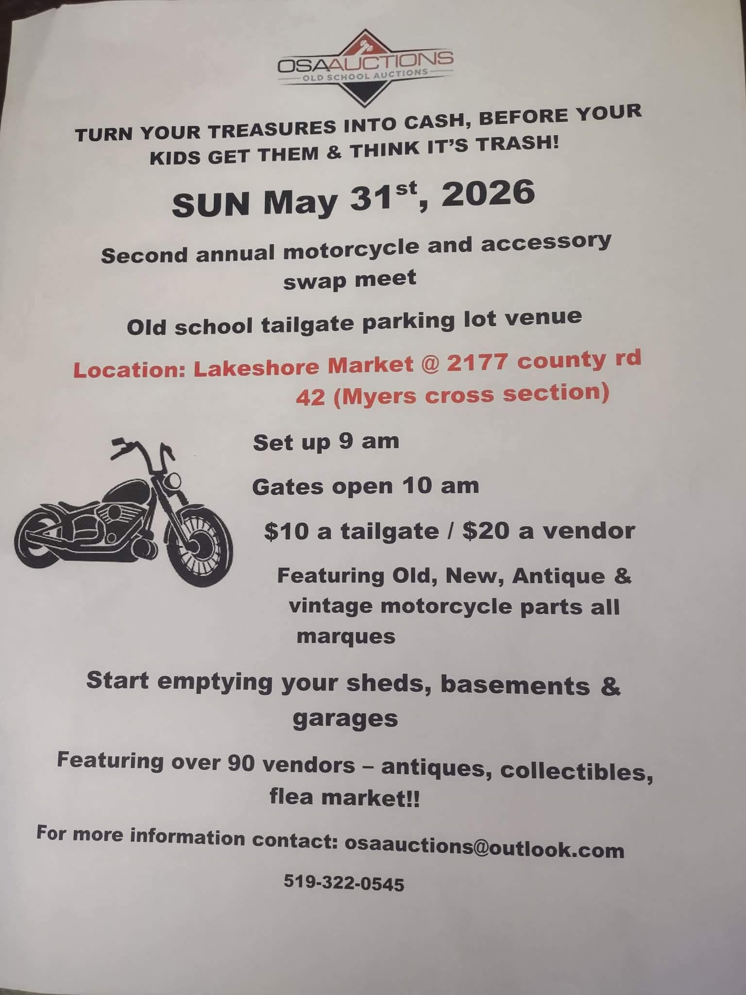 Second Annual Motorcycle and Accessory Swap Meet