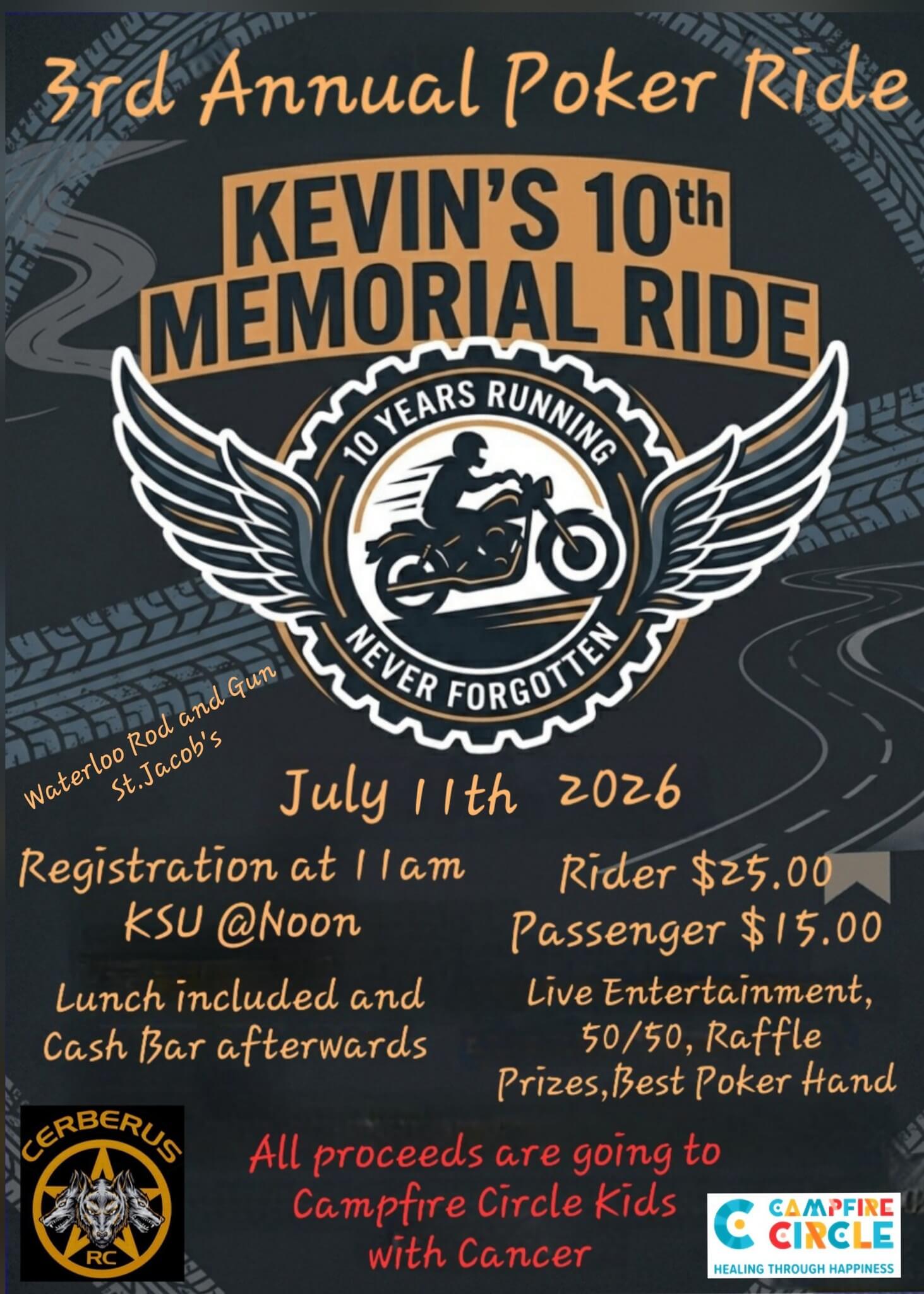 Kevin's 10th Memorial Ride
