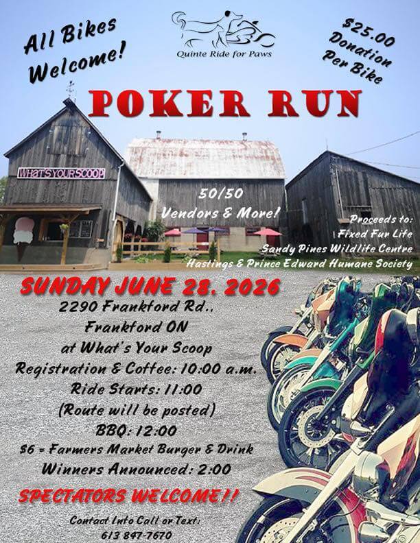 Quinte Ride for Paws Poker Run