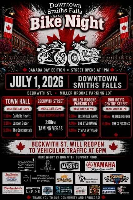 Downtown Smiths Falls Bike Night - Canada Day Edition
