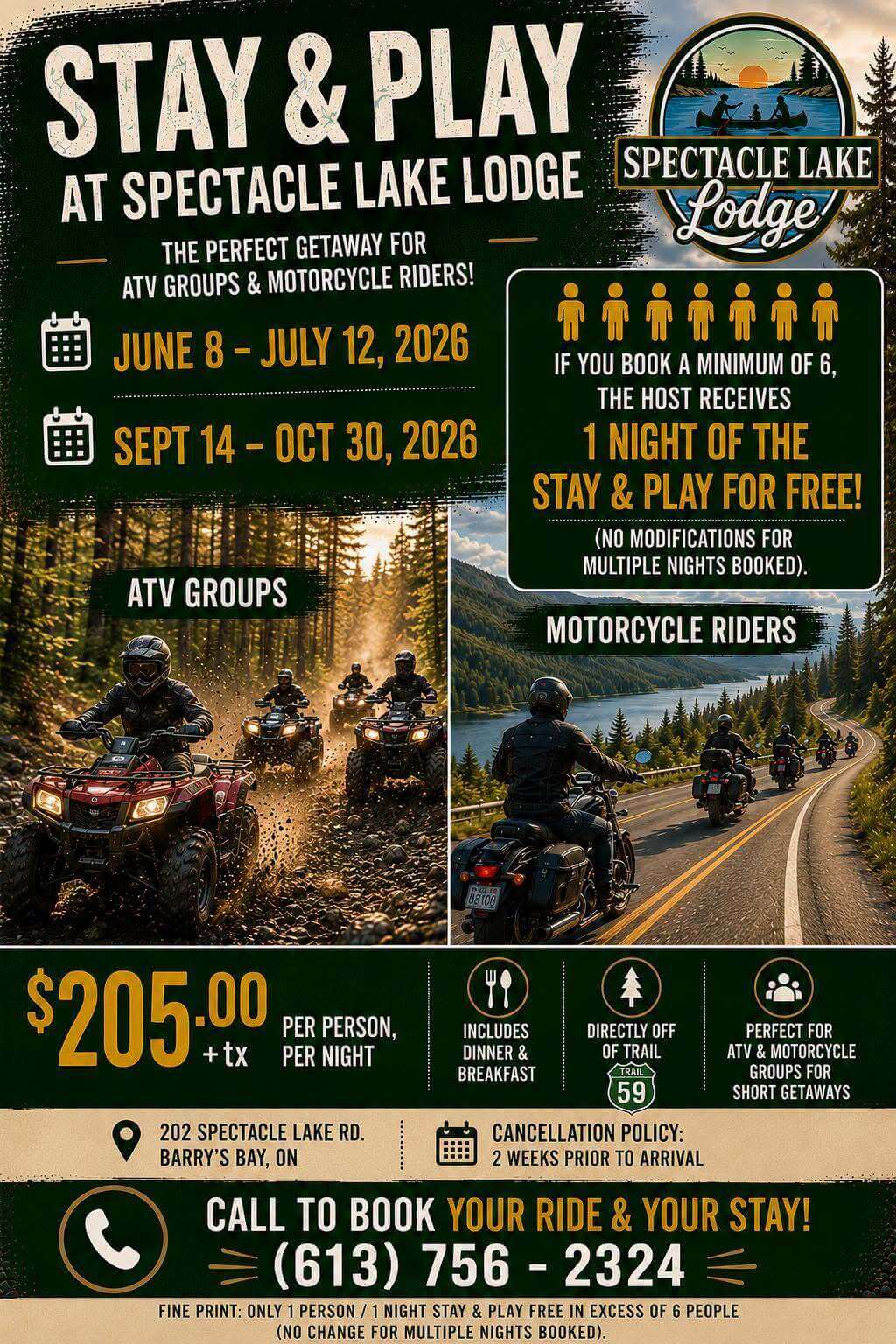 Stay & Play At Spectacle Lake Lodge