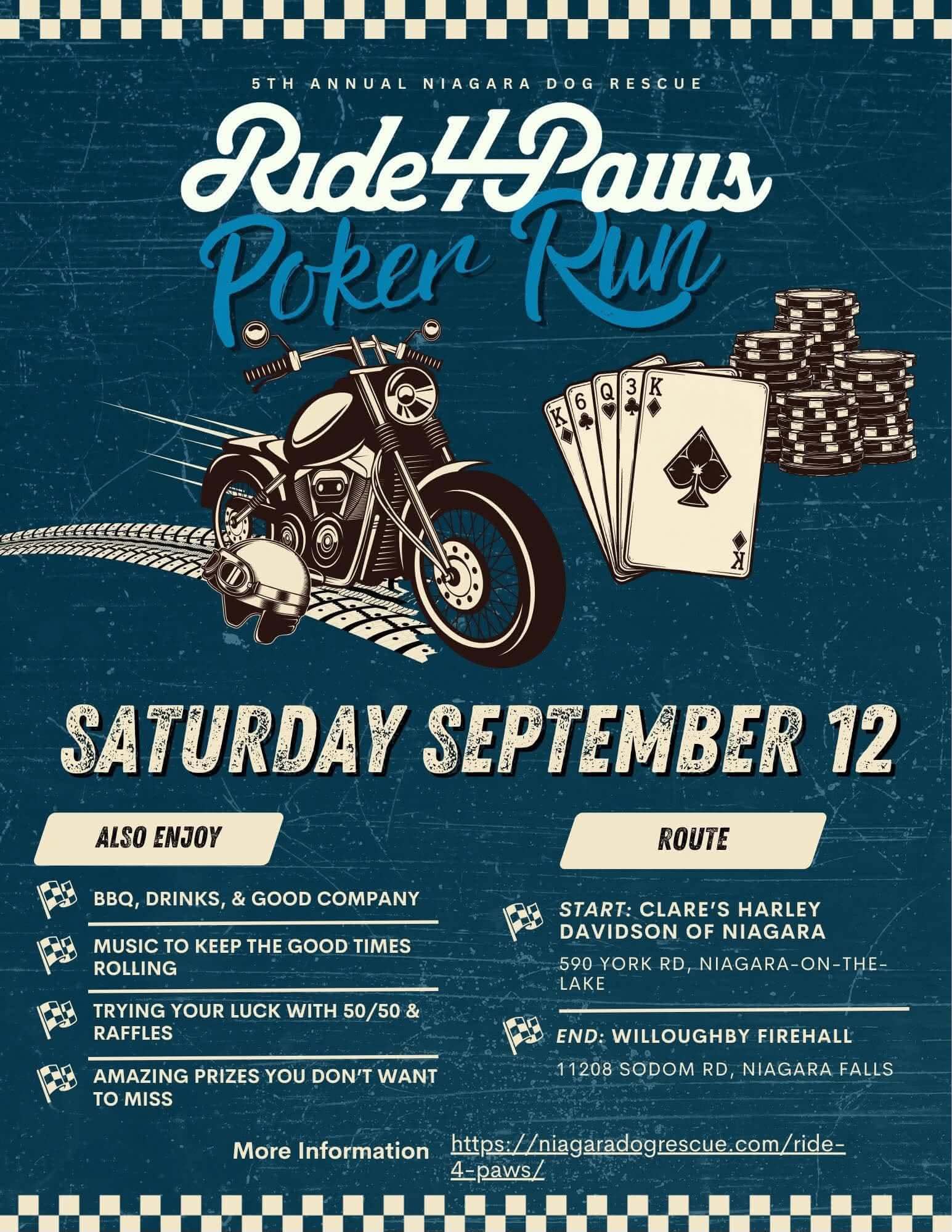 5th Annual Niagara Dog Rescue Ride4Paws Poker Run